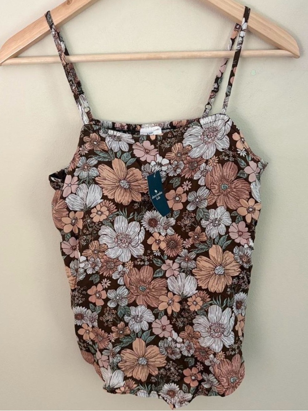 NWT Abercrombie & Fitch kids brown floral tank top